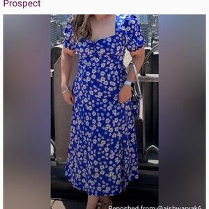 Floral Blue prospect Dress. Size X-Large
